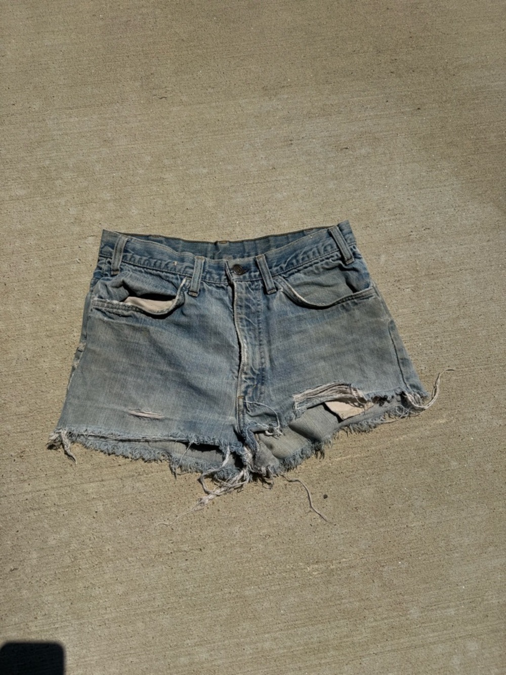 Levi's Light Blue Distressed Cutoff Jean Shorts